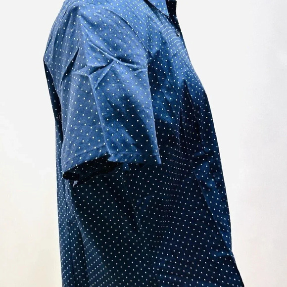 MOJO Women Short Sleeve Button Down Collared Polka Dots Blue/White Shirt Size 1X - Picture 5 of 11